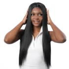 26 дюймов натуральный черный длинный шелковистый прямой бесклеевой кружевной передний парик с детскими волосами для черных женщин ежедневный парик плотность 180%