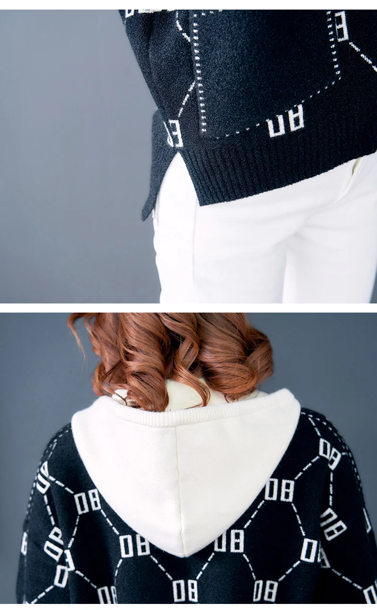 Осенне-зимний шикарный толстый кардиган с капюшоном свитер для женщин теплое