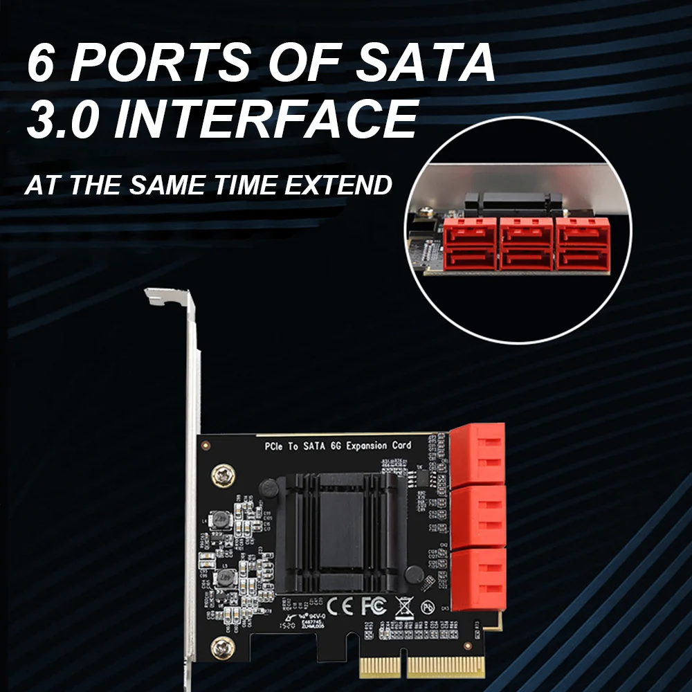 

6 Port SATA 3 PCI Express Expansion Card PCI-E SATA Controller PCI-E to SATA Card SATA3.0 6Gb Adapter Card SSD