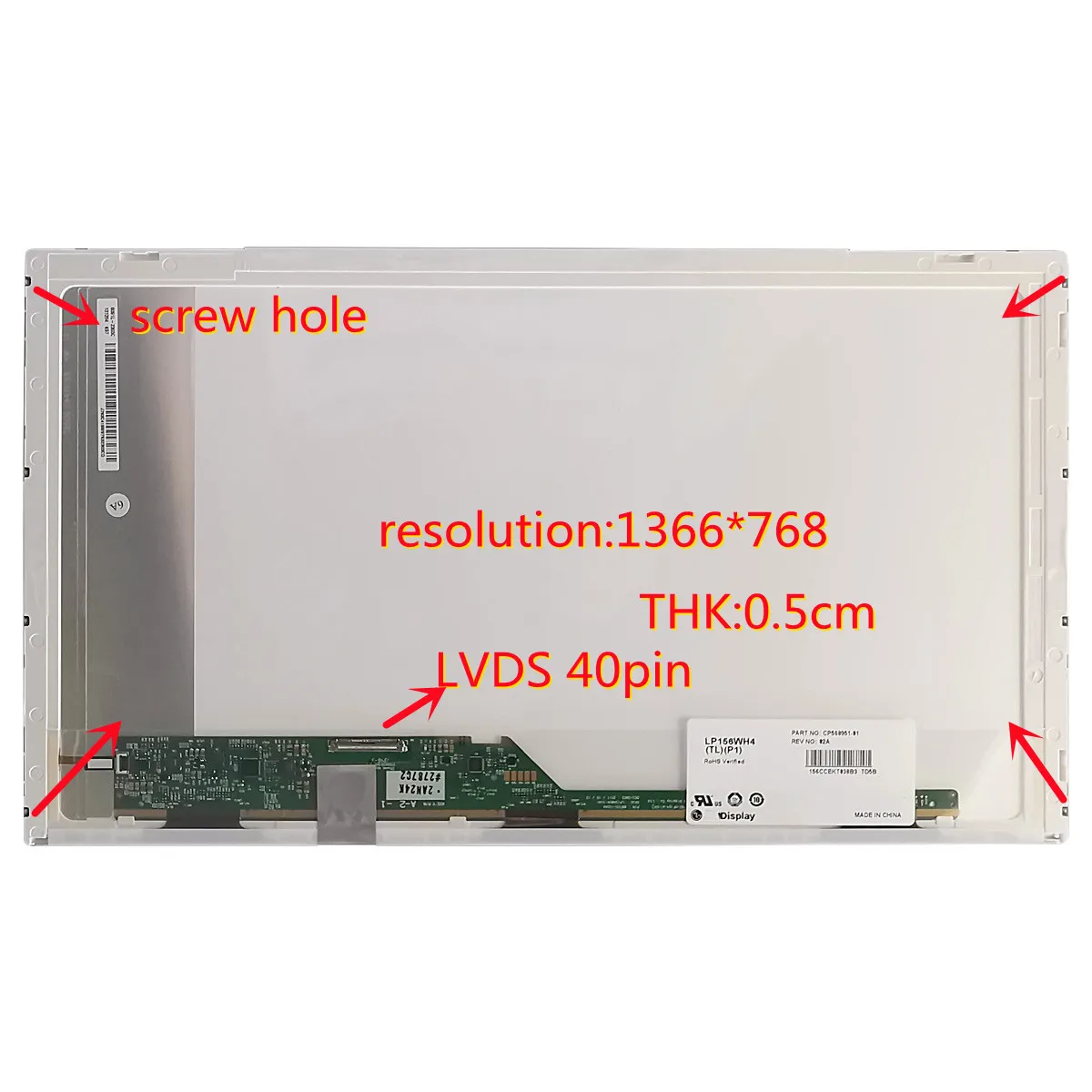 N156b6-l0b LTN156AT05 AT32 B156XW02 V.6 V.2 LTN156AT22 LTN156AT24 LP156WH4TLN1 BT156gw01 15.6 Светодиодная панель ЖК-экрана