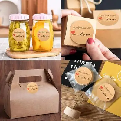 

Круглые этикетки, 500 шт., наклейка для упаковки конфет, цветов, подарочных коробок, Упаковочная Сумка, наклейки для свадебных подарков