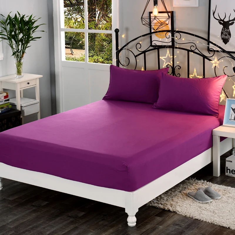 

2023 LAGMTA 1pc 100% Polyester Solid Fitted Sheet Mattress Cover Sheet Four Corners With Elastic Band Can Be Customized