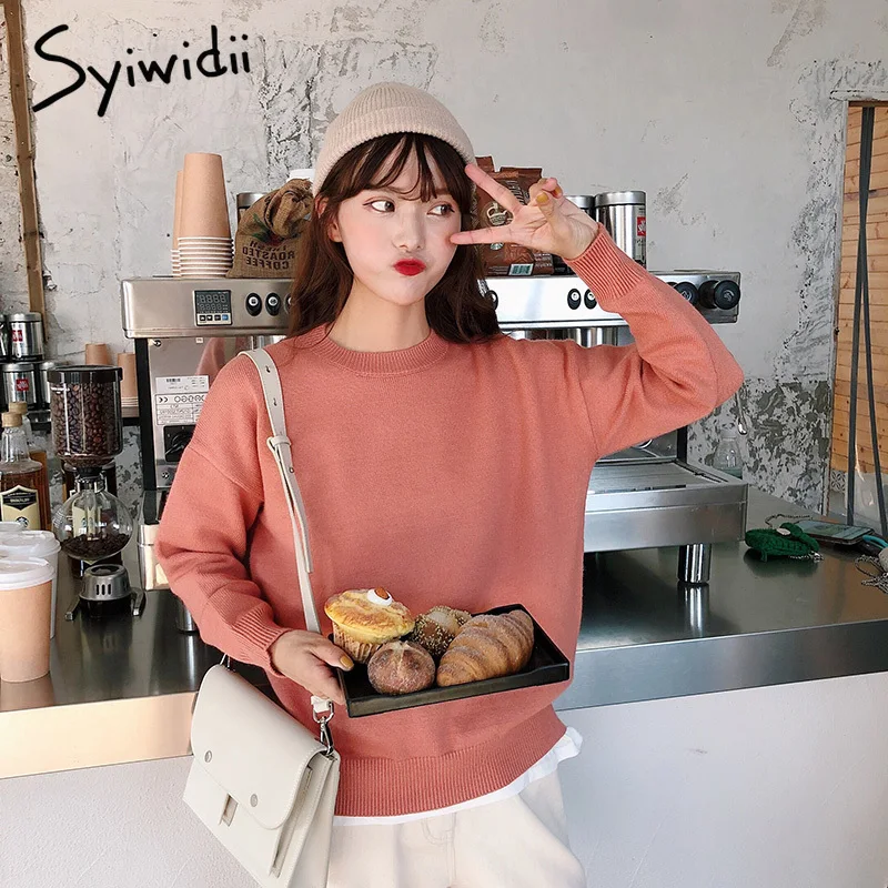 Женский кашемировый свитер s желтый вязаный с круглым вырезом и длинными