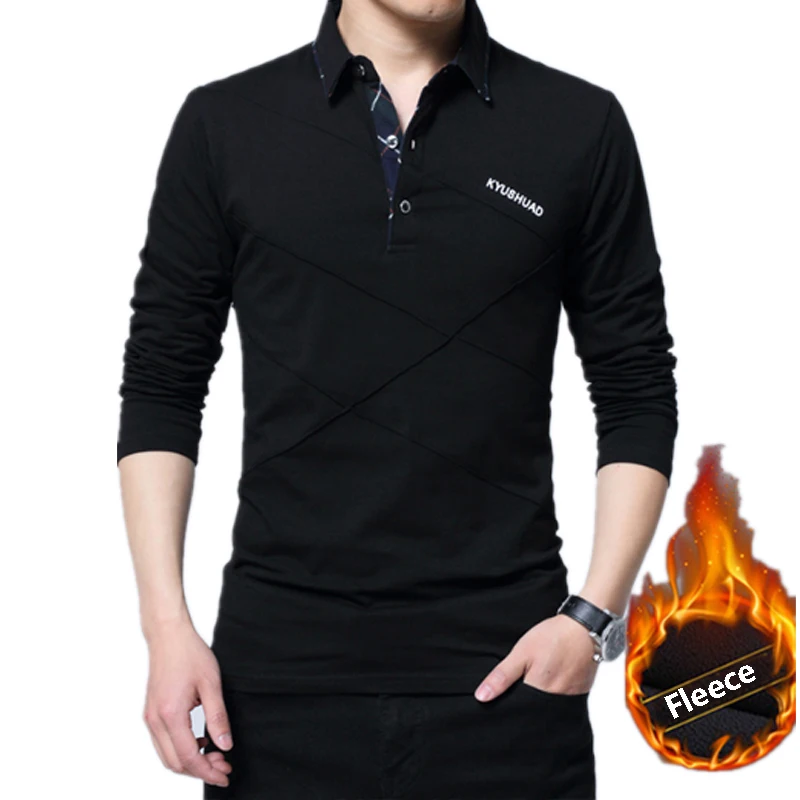 Velvet Black В канун Для мужчин Поло рубашка мужская Для мужчин s модная блуза с воротником, рубашки для мальчиков с длинным рукавом Повседневное Camisetas Masculinas размера плюс M-5XL футболки-поло para hombre - Цвет: Velvet Black