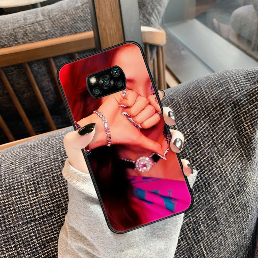 

BLACKPINKS JISOO Phone case Cover Hull For Xiaomi Mi A2 A3 8 9 9T Note 10 Se Lite Pro black Cover Silicone Funda Soft Etui 3D