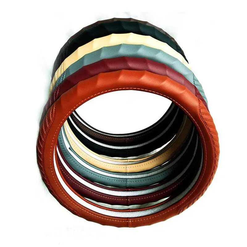 Микрофибра тиснение Универсальный 38 мм крышка рулевого колеса автомобиля