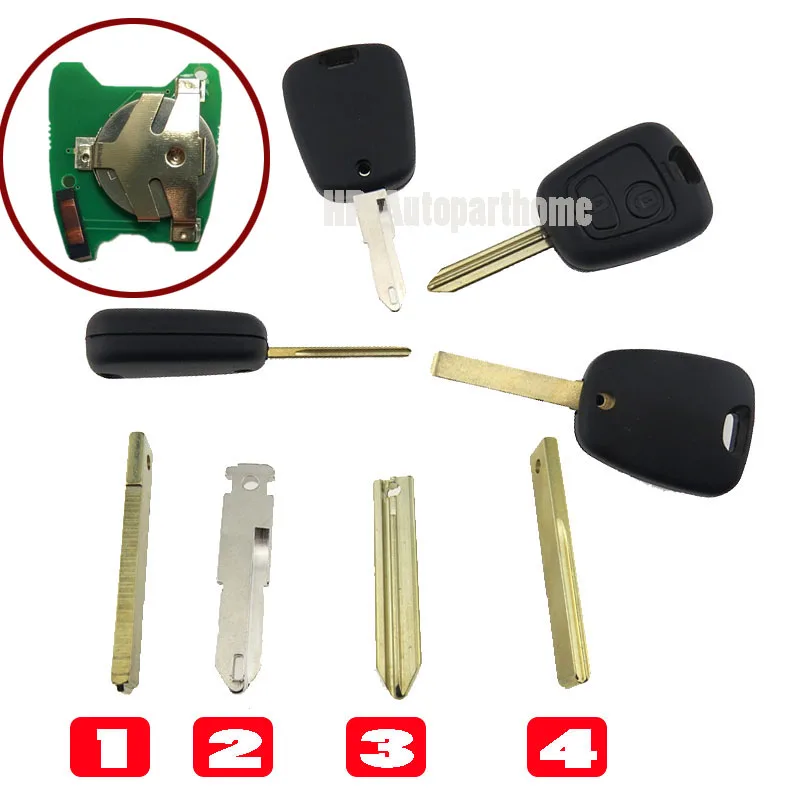 

433HMz ID46/PCF7961 Chip 2 Button Remote Car Key Shell for Citroen C1 C2 C3 C4 XSARA Picasso for Peugeot 207 307 107 207 407