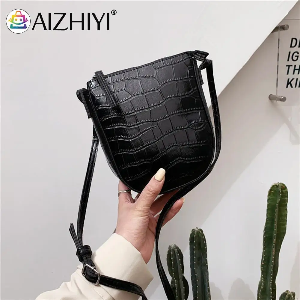 

Fashion Women Pure Color Stone Pattern PU Leather Shoulder Crossbody Messenger Bag Casual Ladies Small Purse Phone Bags