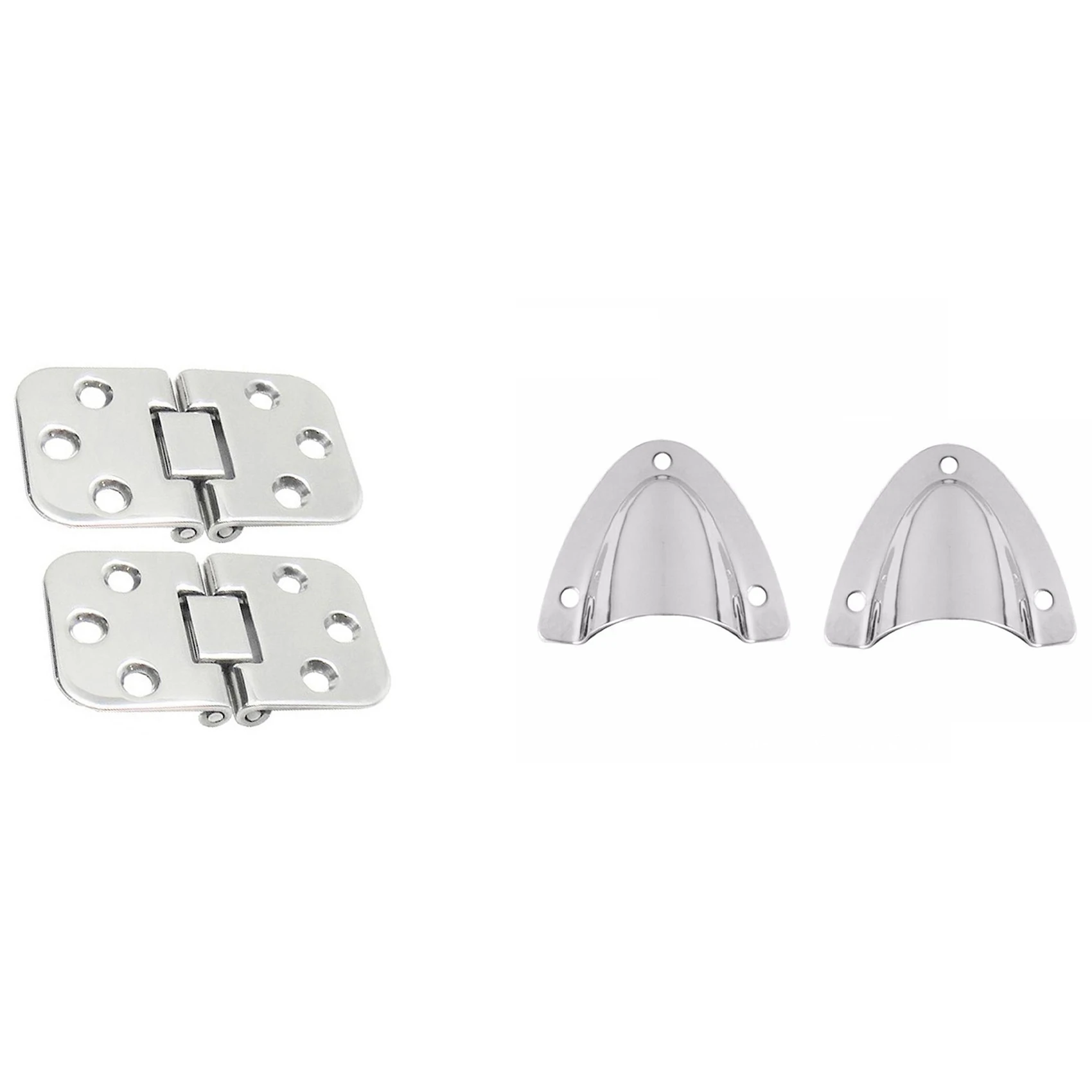 

2Pcs Marine Level Hinge Grade Stainless Steel & 2Pcs Stainless Steel Midget Clam Shell Wire Cable Vent Cover Hose