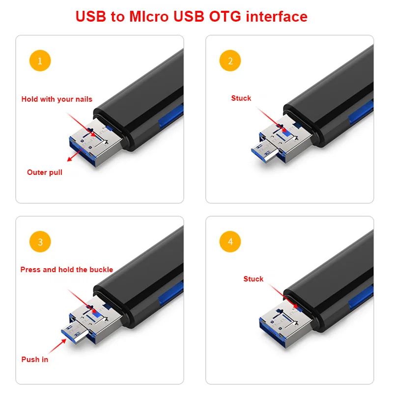 3 в 1 type-c Micro USB OTG кард-ридер флэш-накопитель высокоскоростной USB2.0 Универсальный