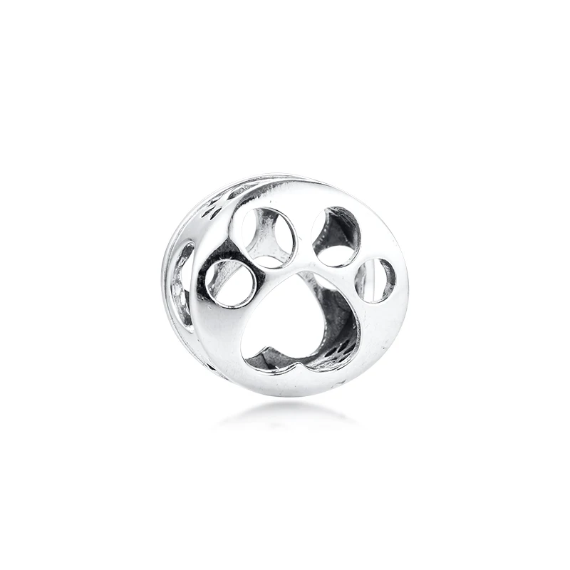 

2020 Spring Openwork Paw Print Charm Fits Sterling Silver Jewelry Charms Bracelets For Woman Silver Beads For Jewelry Making