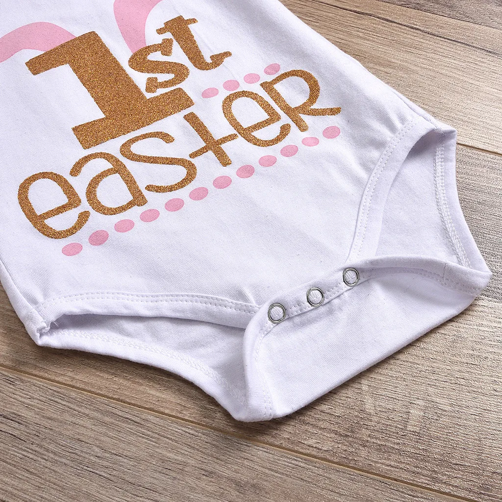 1 я Пасхальная Одежда для новорожденных комбинезон с пасхальными буквами