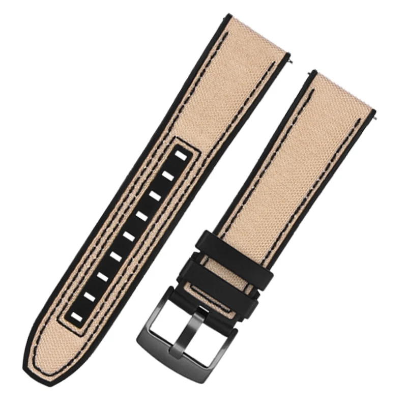

22mm Nylon Rubber Silicone Watch Strap Waterproof Folding Buckle Watchband for Mido Watch Multifort M038 Commander Quick Release