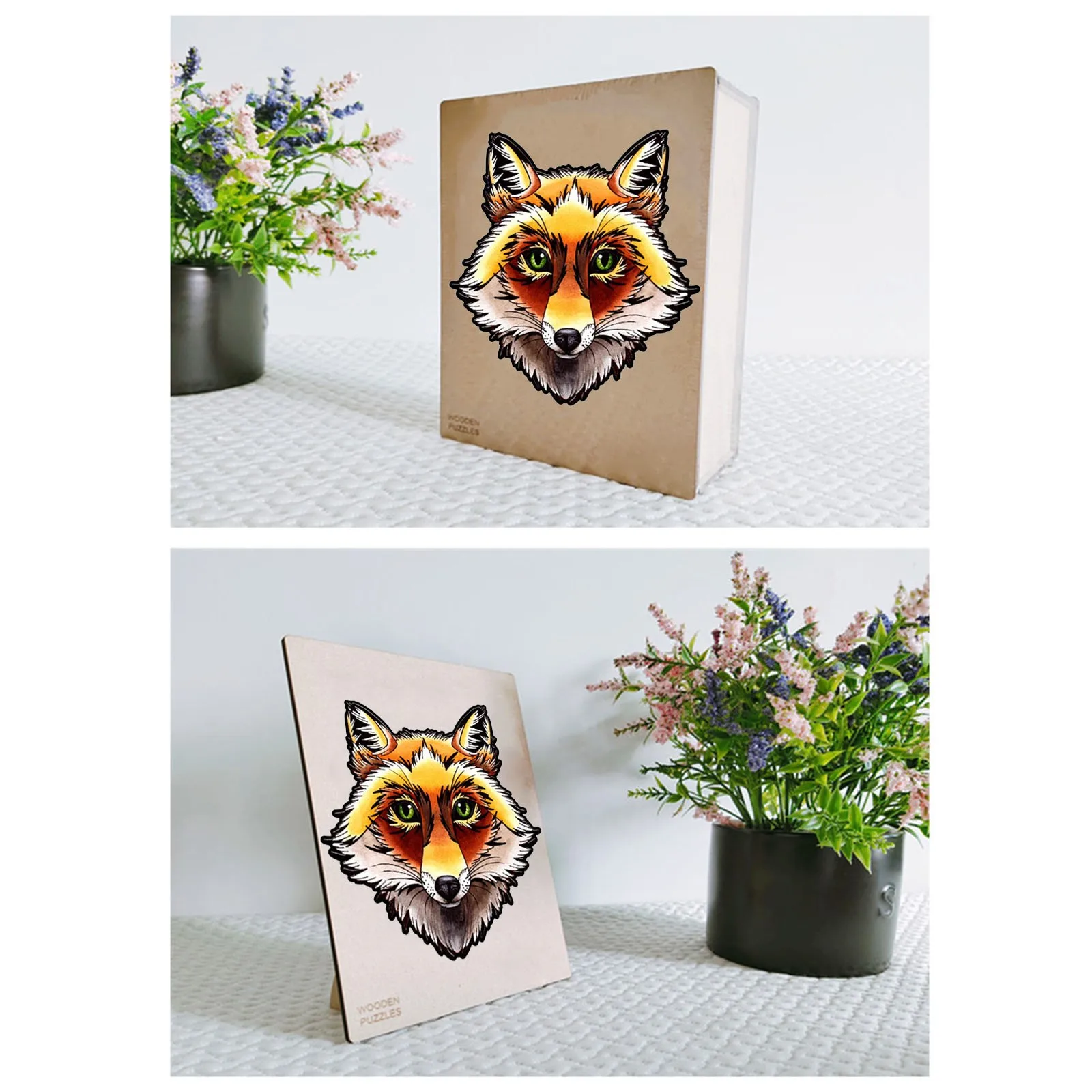 

Animal Head Wooden Puzzle Unique Shape Pieces Animal Gift for Adults and Kid For Adults Children Intellectual Puzzle Game Toy#