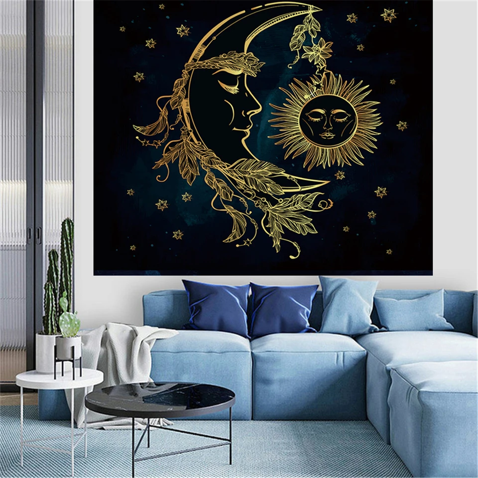 Гобелен в стиле хиппи таро кошка настенное украшение ведро иврит Ayin астрология