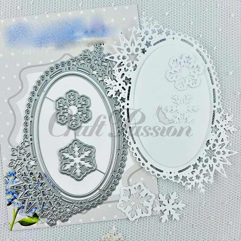 

Oval Snowflake Border Metal Cutting Dies Craft Stencil Scrapbooking Handmade Tools Make Album Model Punch Blade Decor Template