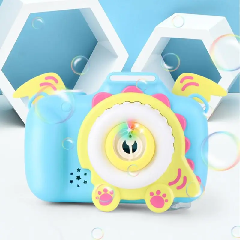 

Children's Cartoon Camera Bubble Machine Toy Cute Light Music Square Toy Electric Bubble Blower Camera Birthday Gift For Kids