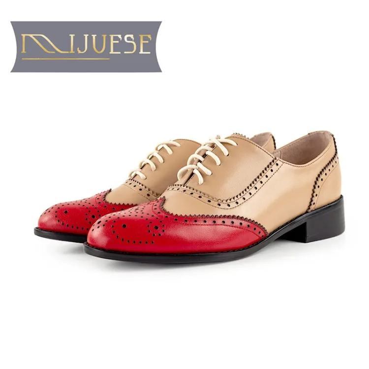 MLJUESE/женские туфли-лодочки Сезон осень-весна Обувь с перфорацией типа броги из