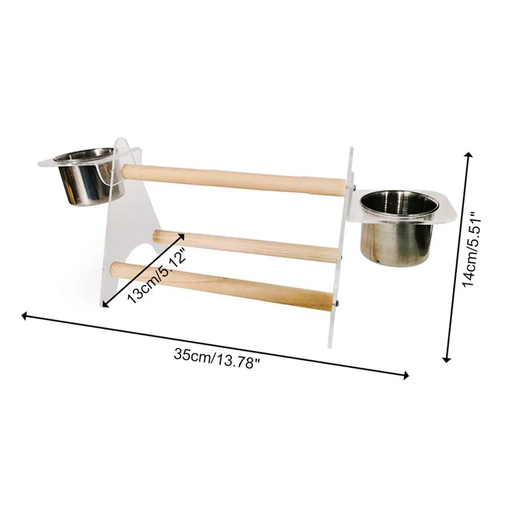 Деревянная птица Попугай Игрушка попугай штатив с чашкой для кормления окунь