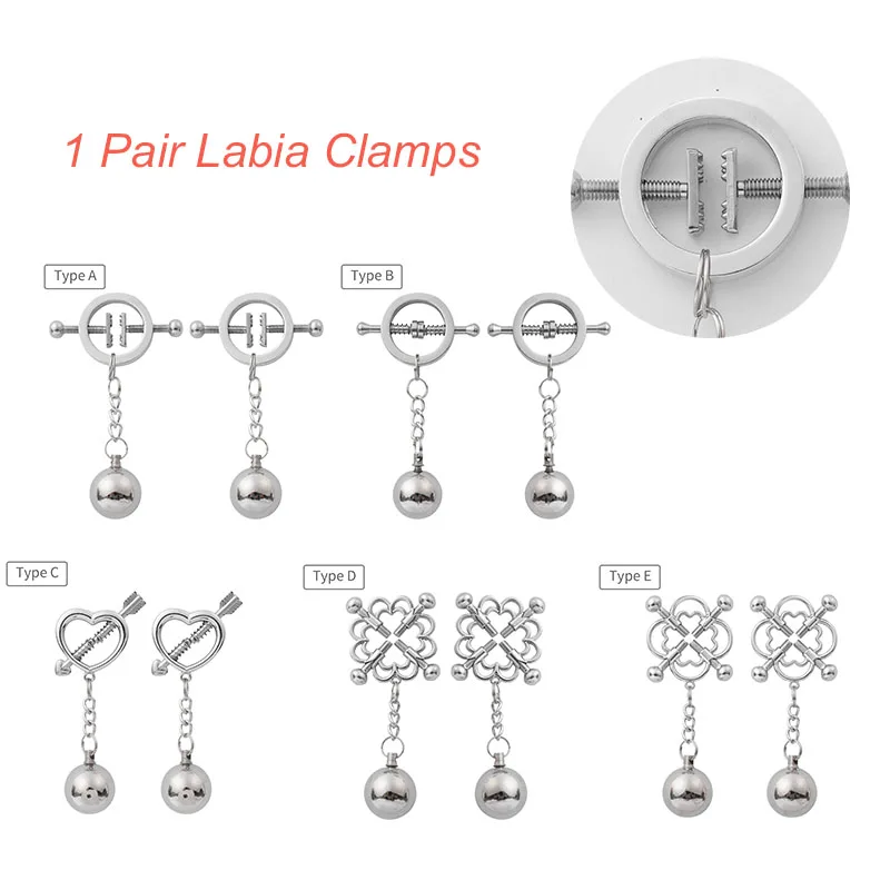 

1Pair Nipple Clamps Breast Clips Nipple Stimulator Erotic Toys Faux Body Piercing Jewelry Slave Restraints for Couple Adult Game