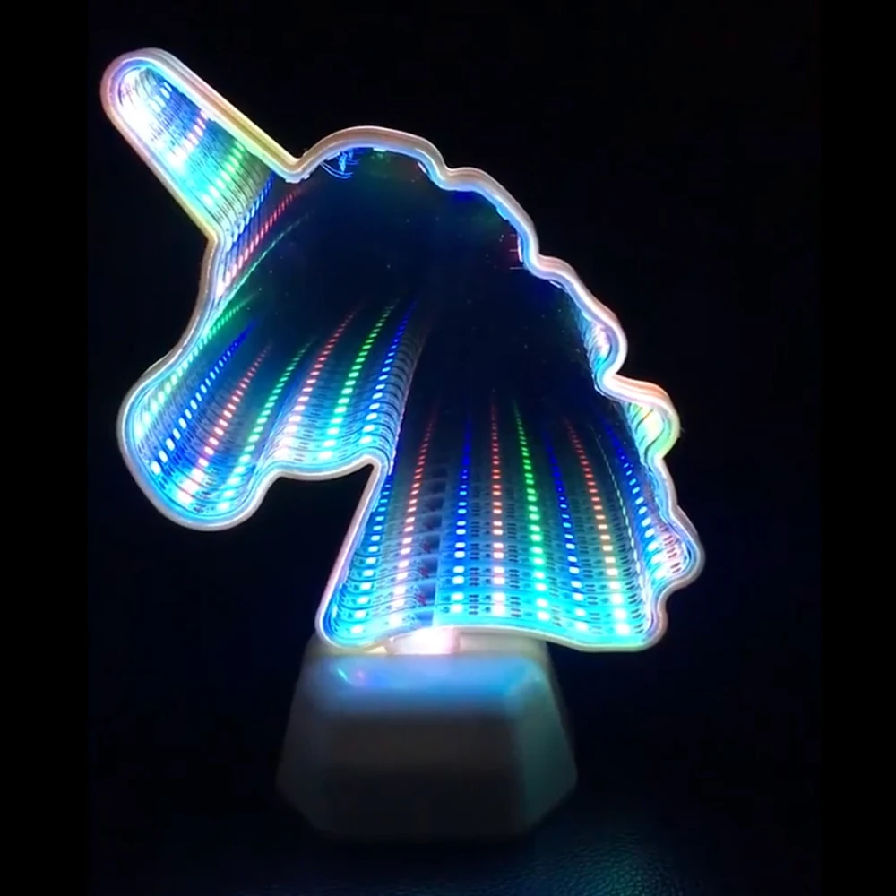 Новинка Светодиодный светящийся Русалка Вечерние принадлежности 3D Ночной светильник зеркало с русалкой Украшение Дети подарки на день рождения Sirena вечерние аксессуары