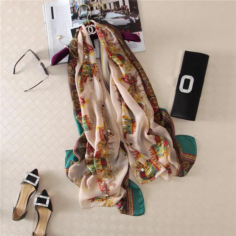 

Yulaili Simple Elegance Printed Silk Scarf Female Summer Sunscreen Multifunctional Thin Scarves Women 2020 Spring Wraps