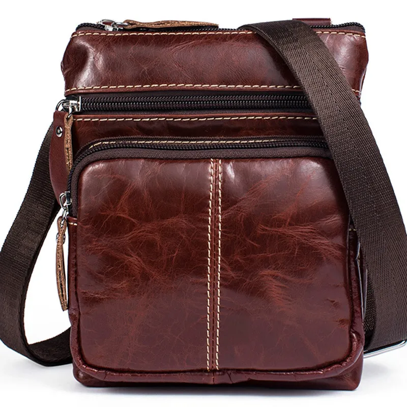 

Fashion Genuine Leather Men's Shoulder Bag Vintage Messenger Bags Men Bolsos Male Crossbody Bags Man's Handbag Sling Bag