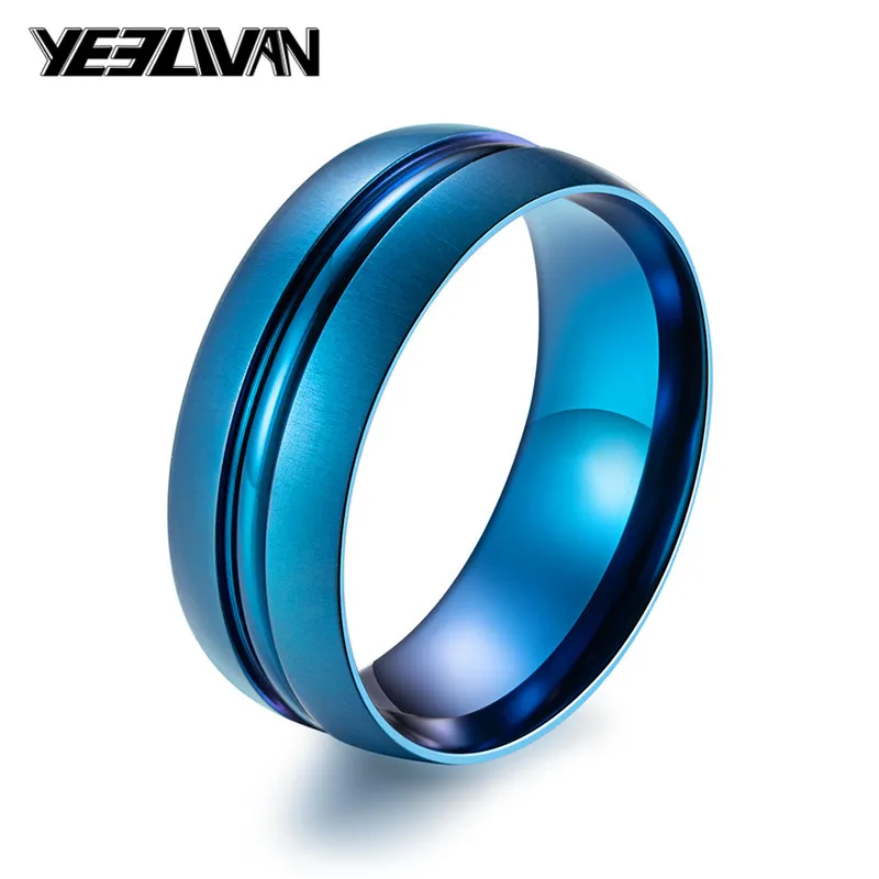 Модное мужское кольцо из вольфрамовой стали в стиле панк матовый синий/Новинка
