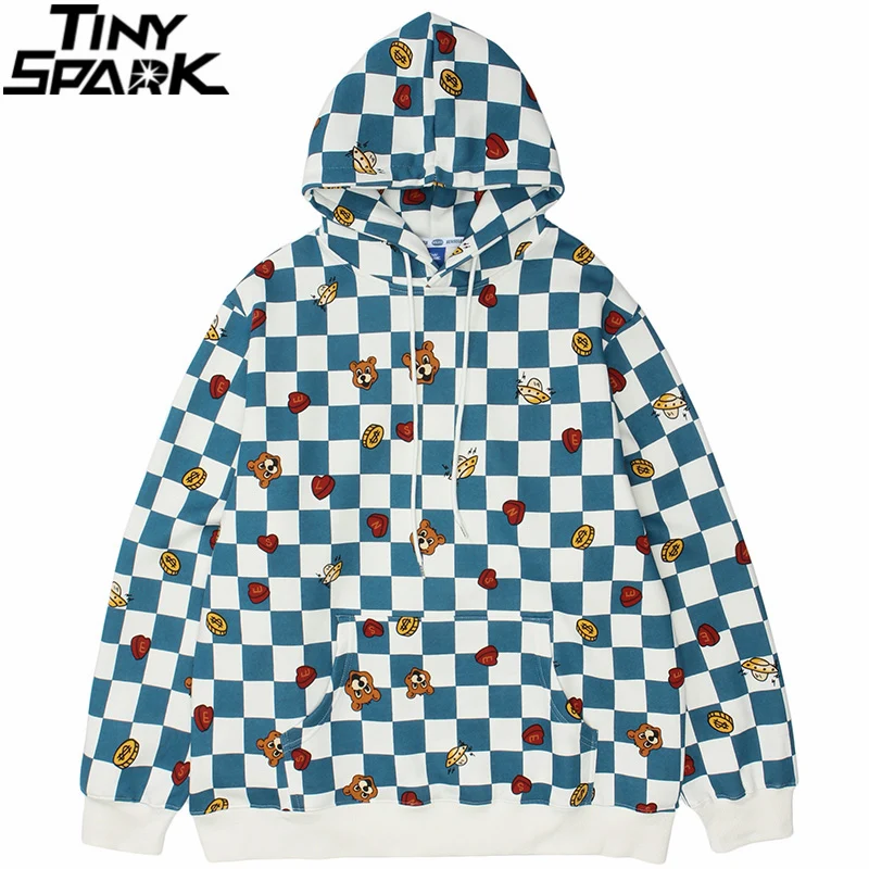 

Hip Hop Streetwear Sweatshirt Hoodie Men Spaceship Heart Print Pullover 2021 Autumn Cotton Fleece Harajuku Hooded Sweatshirt