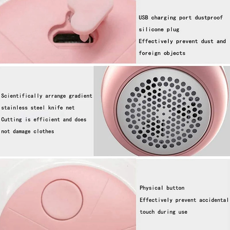 

Portable Lint Remover Electric Lint Remover Stainless Steel Blade Easy to Carry USB Charging Long Battery Life