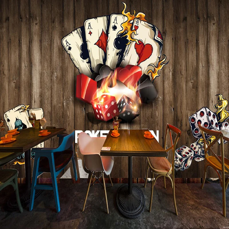 Пользовательские покер фото обои Большая фреска шахматы маджонг казино тема 3D