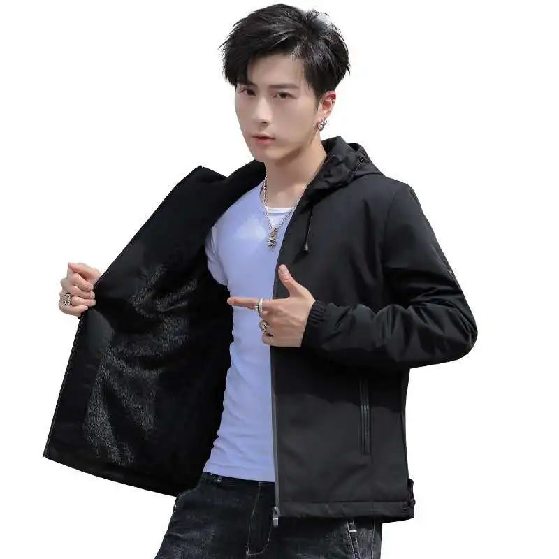 

Новинка Осень-зима 2020, модная мужская куртка, ветровка большого размера, куртка на молнии, популярная куртка, Модные приталенные мужские пал...