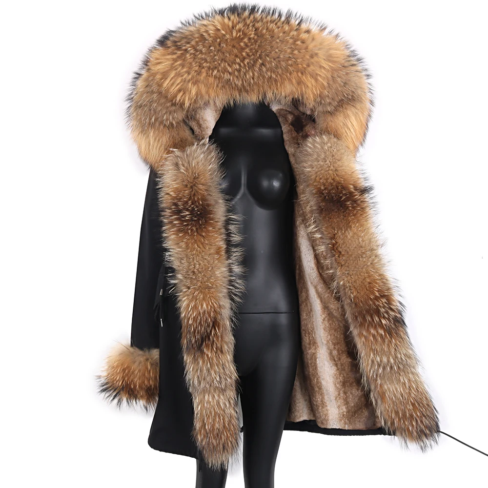 Lavelache New Winter Real Fur Coat 100% Natural Fur Jacket Female Fox Fur Coat High Quality Fur Parka Waterproof Free Shipping