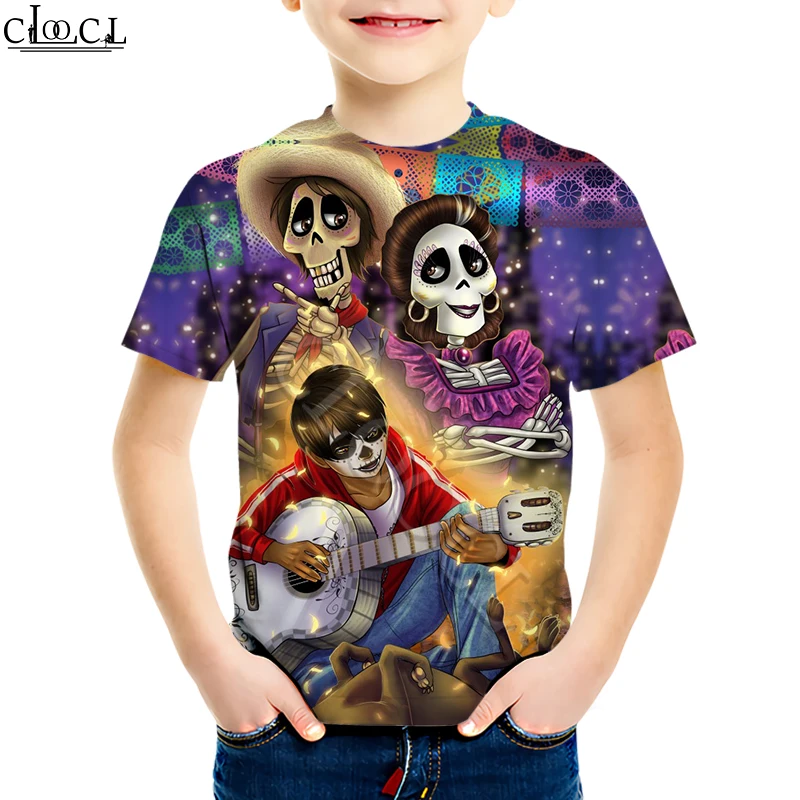 Новая детская футболка на возраст от 4 до 13 лет с 3D принтом из мультфильма Pixar CoCo