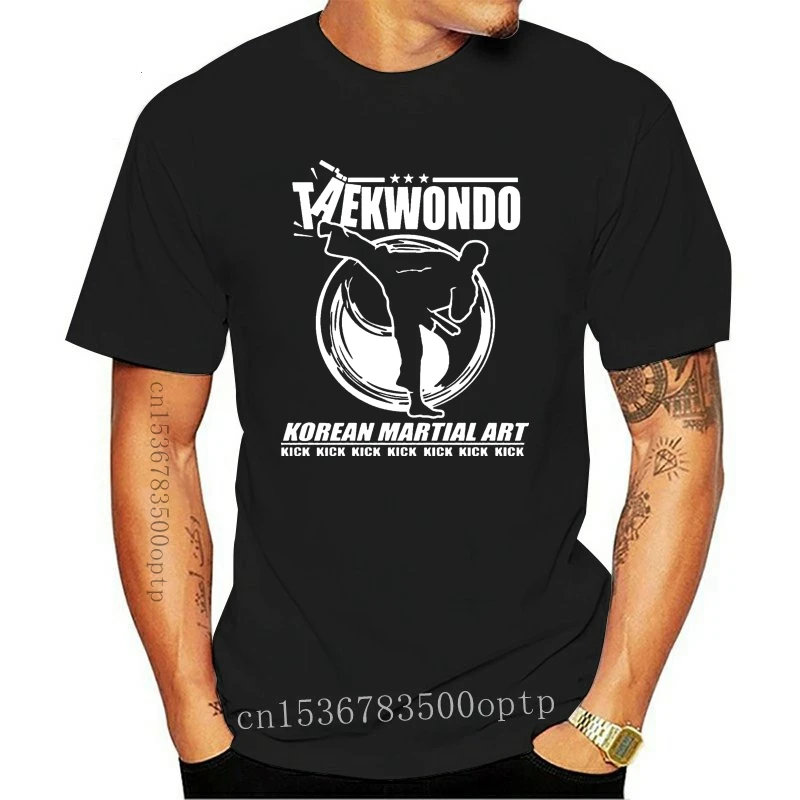 

Taekwondo Tae Kwon-Do Korean Martial Arts Kick Black Mma Fighting Men's T-Shirt Summer Style Fashion Casual Novelty T Shirts