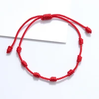 handmade 7 knots red rope bracelet for protection women men kids good luck jewelry love lucky charm bracelets bangles gifts