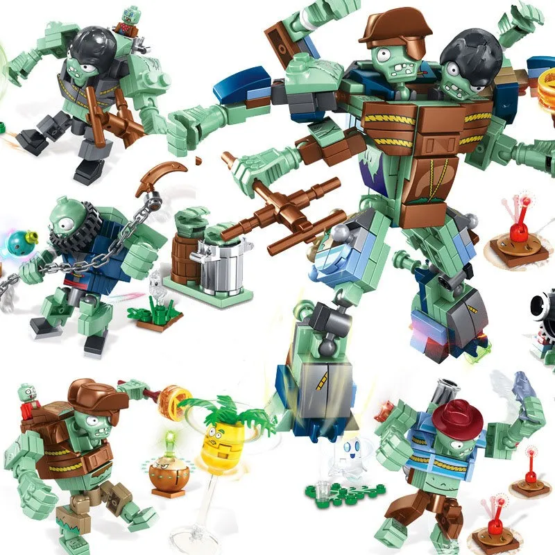 

Игра PVZ «Растения против Зомби», игрушечная шапка пиратские строительные блоки, экшн-фигурки, игрушки для детей, подарок 2021