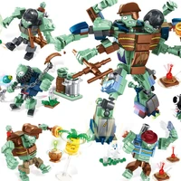 2021 new pvz plants vs zombies struck game toy hats pirate building blocks action figures bricks toys for children gifts