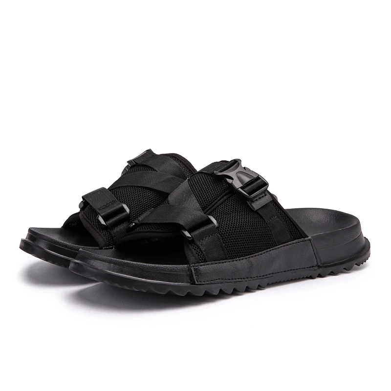 Новые летние мужские тапочки повседневная обувь износостойкие черные Тапочки |