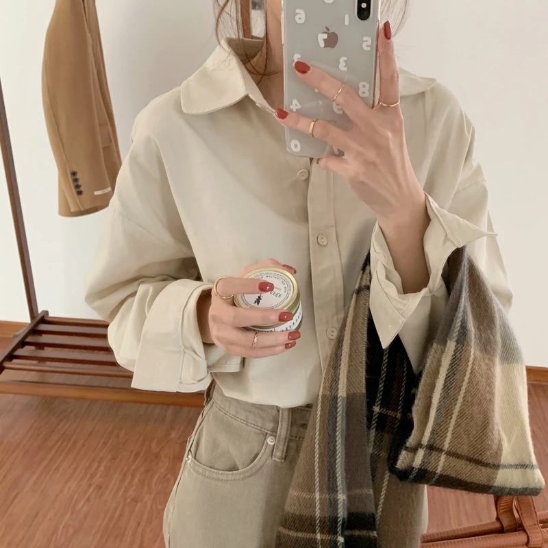 

Loose Casual Women Blouses Shirts malist Single-Breasted Female Office Lady Spring Summer Tops Femme