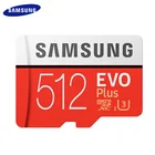 Карта памяти Samsung 512 ГБ U3, скорость чтения 100 МБс. класс 10 EVO PLUS Micro SD TF-карта UHS-I для смартфона, ПК, оригинал