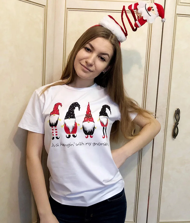 

Nordic Dwarfism Christmas Truck Happy New Year Holiday Christmas Santa Claus Christmas Tree Elk Snowman Print Cartoon 2022