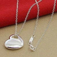 wholesale price silver 925 jewelry necklace fashion elegant heart love women pendant necklaces high quality