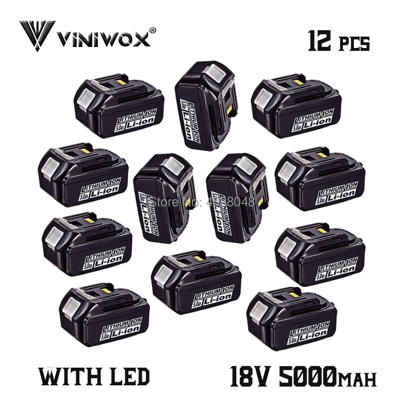 5000 мА/ч, Перезаряжаемые литий-ионный Батарея BL1850 Замена для Makita 18V BL1850B BL1815 BL1830 BL1840 LXT400 Батарея пакеты е-байка 36В - Цвет: 12 Pieces