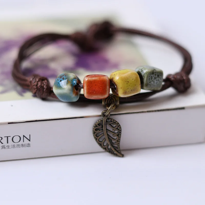 Винтажном этническом стиле Танкетка Стиль цветок глазури керамические бусы