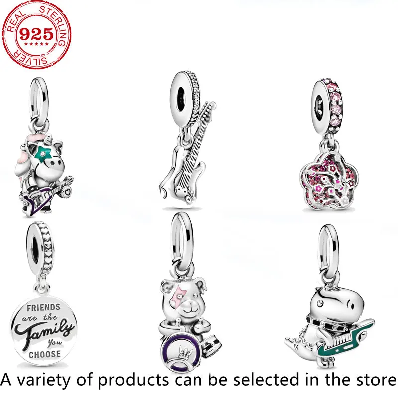 

Hot Sale 100% Real 925 Sterling Silver pan Beads for Women Cartoon animal Fit Original Charm bracelet DIY high quality Jewelry