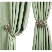 magnetic curtain buckle flower design decor window screening tieback clip retractable metal strap curtains holder accessories