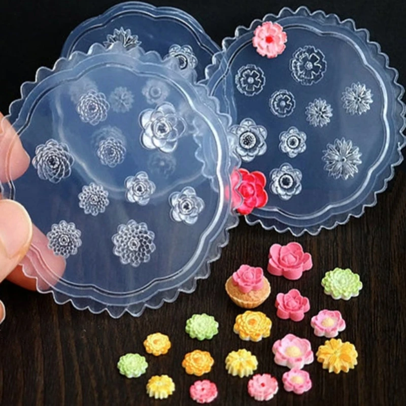 

18Pcs Silicone Mold Flower Leaves Bowtie Bear Mold Epoxy Resin Casting Mold Kit 85LF