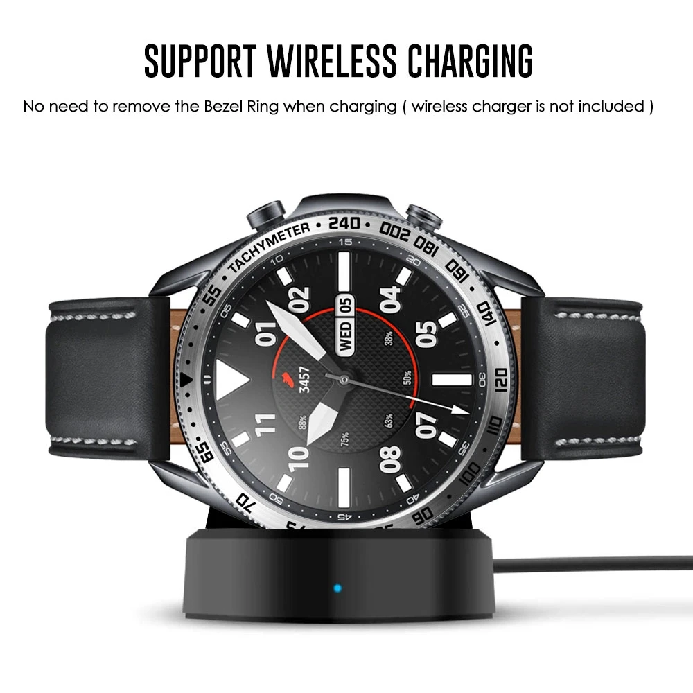 Металлическое кольцо 3 в 1 для Samsung Galaxy Watch 45 мм закаленное стекло HD R820 защитный