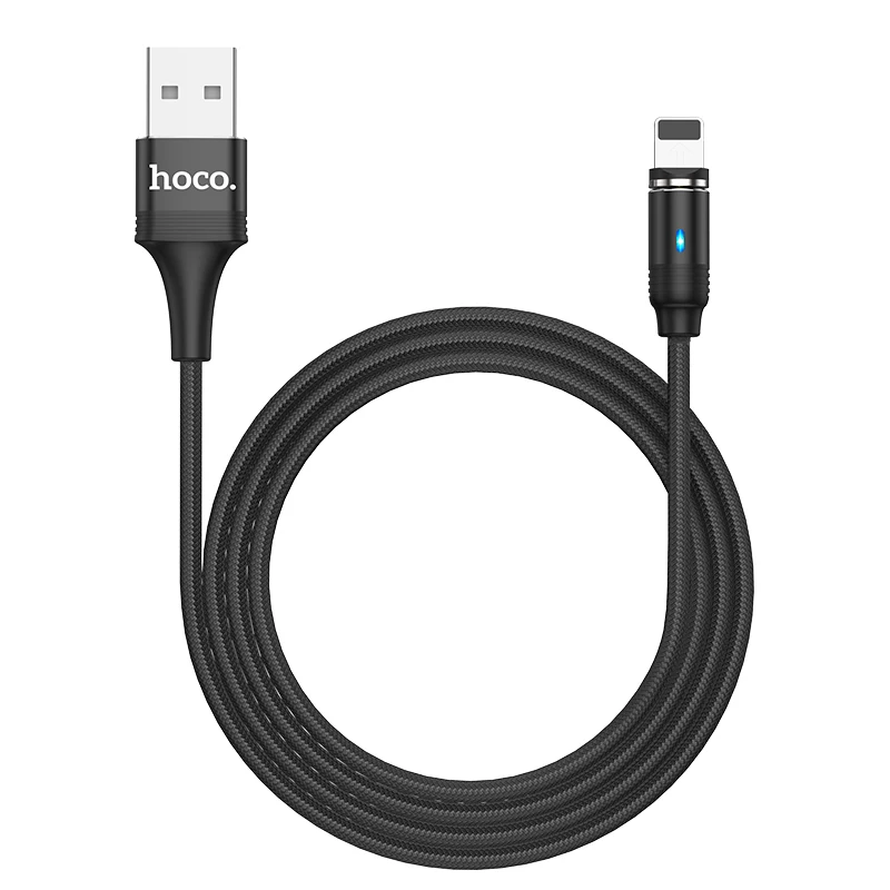 HOCO Магнитный кабель для iPhone XS Max X 7 5 6 Plus телефоны Быстрая зарядка USB кабель для iPhone 11 Pro Кабель зарядного устройства - Цвет: Черный